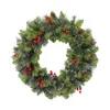 Decorative Flowers Christmas Hanging Garland Lighting Simulation Wreath Festival Theme Multifunctional Party Year Decor Props