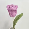 装飾的な花の手織りチューリップフェイクかぎ針編みdiy手編集花束クリスマスウェディングデコレーションバレンタインギフト