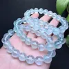 Linkarmbanden 10 mm Natuurlijke groene aquamarine armband vrouwen trendy reiki genezende elastische yoga energie sieraden cadeau 1 stks