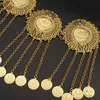 Oman Kurdistan Women Body Chain Coin Tassel Midja Mellanöstern Bridal Jewelry Turkiet Gold Plated Belt 240401