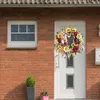 Decorative Flowers 48CM Fall Wreaths For Front Door Autumn Wreath With Sunflower Thanksgiving Harvest Festival Home Decoration