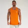 Mens Gyms Summers Tanque de fitness top top algodão esportivo de cota de streetwear casual singlets de impressão na marca de vestuário masculino tops 240408