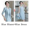 Robes de travail Luxury Women Set 2024 dans Office Lady Business Professional Business Two Piece Female Blazer avec robe