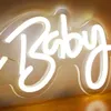 Chi-köp ledde neon oh baby USB Powered Neon Signs Night Light 3D Wall Art Game Room Bedroom Living Room Decor Lamp Signs 240407