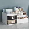 Aufbewahrungsboxen Kosmetikbox großer Kapazität Desktop Make -up -Schubladen Organizer Hautpflege Lippenstift Schreibweise zum Anziehen