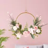 Decorative Flowers Artificial Flower Hoop Wreath Ball Chrysanthemum Front Door Hangings Water Grass Wall Party