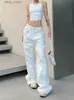 Jeans femininos 2023 Corean Y2K Moda de moda branca Carga folgada New Jeans Kpop Pants para mulheres Roupas retas Pernas largas Casual calças elegantes Lady Y240408