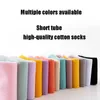 5 Pairs Womens Short Socks Five Finger Solid Cotton Ankle Lady Girls Candy Color Spring Summer Low Tube Casual Toe 240408