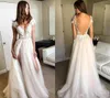 Nowy przylot Bohemian Wedding Dress ALINE Tiul Tiul Long Boho Beach Country Garden Bride suknia ślubna Bridal Surt