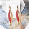 Charme des boucles d'oreilles en feuilles géométriques européennes pour femmes bijoux de la fête de longueur de longue