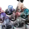 Gel 12Pcs/Set Watercolor Ink Varnish Glitter Nail Polish Gel Bloom Smoke Color Gel Polish Smudge Bubble Pigment Nail Glue Gel 15ML