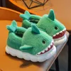 Slipper Parent-Child Shoes Winter Cotton Slippers To Be Home Child Shark Shoes Flip Flops For Kids Girls Cutoon Baby Boys tofflor 240408