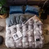 Bedding Sets 2024 Spring High Quality Fresh And Thickening Of The Set Flannel Coral Fleece Cotton Bed Linen Duvet Cover