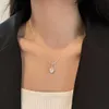 Saina Liebeskragenkette Minimalist S925 Sterling Silber Heart Colored Zirkon Halskette für Frauen