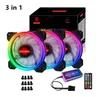 3 pacotes RGB Case Fãs 120mm 12 cm de alto fluxo de ar silencioso ventilador colorido para PC para casos de computador8531914