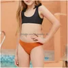 One-Pieces 2022 Meisjes Badpak Girls Holiday Cute Bowknot Solid Bikini Set Two Piece Swimsuit Bathing Suit Color Fashion Drop Delivery Dh5Ri