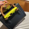 GGBag Designer Frauen Mini -Einkaufstaschen Mode Leder Jumbo S bedruckte Diana -Hardware Bambus Griff