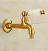 Bathroom Sink Faucets Washing Machine Faucet Gold Bib Cocks Outdoor Tap Marble Handle Garden Brass