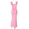 Casual Dresses Fashionable Women's Bodycon Long Dress Sex And Breathable Sleevelss Backless Tied Back Maxi