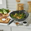 Pans Choose non stick AquaShield Wok Pan 12 Keep Cool Silicone Handle 3 Quarts 400 F Oven Safe Aluminum Hard Anodized Dishwasher SafeL2403