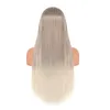 Ombre Silver Ash Blonde Synthetic Lace Front s Straight light blonde For Black Women Transparent Cosplay 240327
