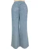 Frauen Jeans klopfen Frühling sexy Clubstil Pailletten Demin Suits für Frauen schlank Fit Top- und Wide -Bein Hosen zweiteilige Set weiblich