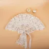 Decorative Figurines 5Pcs/Lot Bride Handheld Fan Lace Rose Fans Non-foldable Wedding Party Supplies Po Shoot Props For Dance Decor