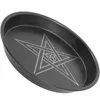 Ljushållare pentagram ljusstake magasin ritual platta dekorativ hållare rund metall