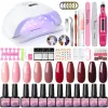 Kits COSCELIA 8MLGel Nail Polish Set UV LED Lamp Nail Drill Machine Top Base Coat Nail Tool Decoration Sticker Gel Manicure Set