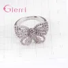 Rings a cluster Animal Cine carino piccolo Forma di volo farfalla 925 Sterling Silver for Women Regali di Natale Sorpresa