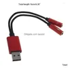 Karty dźwiękowe karty USB-A do 3,5 mm gniazdo z oddzielnym złączem zestawu słuchawkowego mikrofonu o Adapter Mutual Convertats Komputery dostarczania DH68F