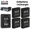 Chargers Original SJCAM 4PCS Bateria + carregador duplo para SJ4000 SJ5000 SJ5000X M10 M20 SJ6 SJ7 SJ8 PRO SJ9 SJ10 PRO SJ10X Câmera de ação