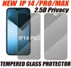 Sekretess Tempererad glasskärmskydd för iPhone 14 13 12 Mini Pro Max 11 XR XS 6 7 8 Plus Antipeping Antispy 25D Privacy PR7817020