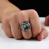 Detaillierte Gold/Silber -Farbe Tiger Ringe Männer 14K Gold Tier Biker Ring Cooler männlicher gotischer Punkschmuck Geschenk