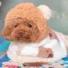 Dog Apparel Windbreaker With Hat Small Clothes Lovely Bear Coak Warm Quilt Soft Pet Blanket Hooded Cloak