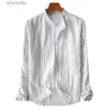 القمصان غير الرسمية للرجال بالإضافة إلى حجم 4xl 5xl قميص قطن القطن غير الرسمي متعدد الألوان شريط طويل الأكمام الطويل الأزياء تي شيرت تي شيرت camisas de hombre yq240408