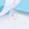 2023 Designer Double T-Shape Ring Double Heart 925 Sterling Silver Diamond Ring Classic Woman Luxury Jewellery