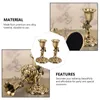 Kaarsenhouders 2 pc's Europese stijl Candlestick Decoratie eettafel centerpieces metaal retro zink legering houder dating goud