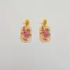 Dangle Earrings Top Sale Fashion For Women Accessories Orange Earring Bird-and-flower Painting Pendientes In Acrylic Earings