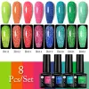 Комплекты Ur Sugar 7,5 мл 8pcs флуоресцентный гель -лак для ногтей Glowindark Set Sparkly Neon светящий ультрафиолетовый светодиодный лак для ногтей -арт.