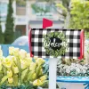 Mailbox Covers Magnetic Standard Green Wreath Buffalo Plaid Mailbox Cover Welcome Mailbox Decals Mailbox Wrap Post Letter Box LL