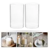 Candle Holders 2 Pcs Clear Open Ended Shades Glass Cylinder Holder Cylinders Lamp Dinner Table Decor Decorate Covers