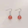 Dingle örhängen utsökt rosa kristallkula för kvinnor temperament piercingar öronkrok örhänge estetiska smycken gåva pendientes