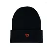 Berets Warm Love Embroidery Hat Conesx Exire Skull Candy Color Ski kebrowned Outdize Outdize Carual Boinie Bonnet Cap Cap