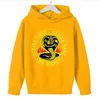 Kid Animal Imprimez les pulls à capuche Sweatshirt Sweatshirt Hiphop Snake Cobra Kai Strike Hard Strike Thai Venomous Long Manche Long Girl 7791395