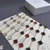 Fashion Trend S925 Silver Classic Clover Bracelet Exquisite Agate Pendant Female Lucky Carnelian Agate Bracelet Jewelry Gift