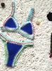 Kvinnors badkläder neopren bikini baddräkt strand sexig split