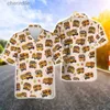 Camisas casuales para hombres autobús escolar 3d camiseta impresa para hombre caricaturas de dibujos animados gráfico camisa de playa divertida regalo de solapa de aloha camisa hawaiana YQ240408