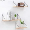 Other Home Decor Floating wall rack decoration Nordic display with metal bracket mounted shelf multifunctional kitchen and living room yq240408