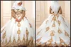 2020 NYA GULD LACE APPLIQUE BALL GOWN Långärmad muslimska bröllopsklänningar Täräckade brudklänningar Vintage Bröllopsklänningar Sydafrika NI2996412